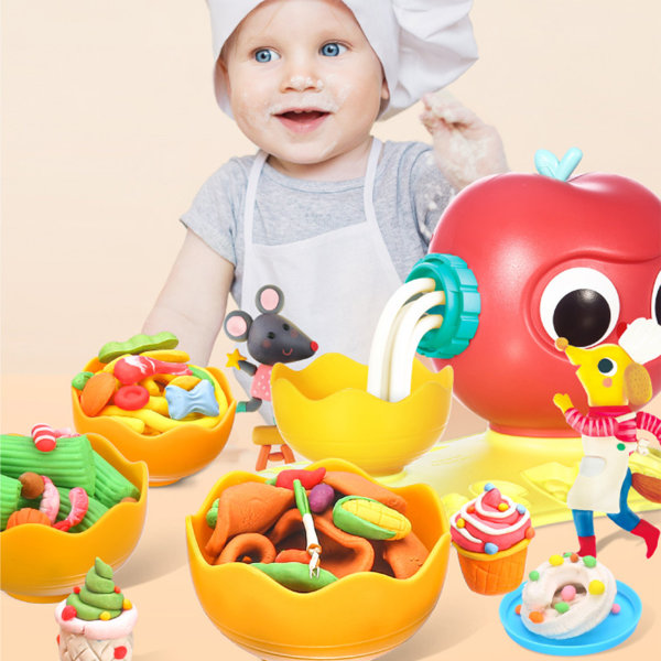 Kids Modeling Clay Food Grade Smakløs Levende farger Gjenbrukbar Art Modeling Clay for Home School Education 6 farger