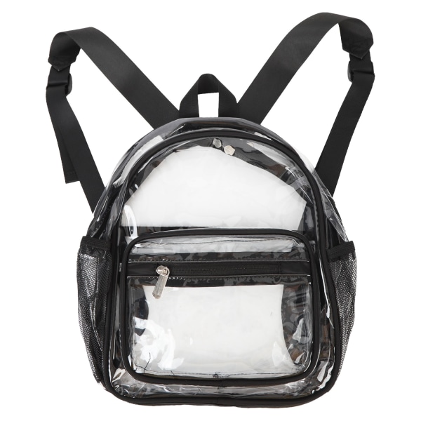 Klar rygsæk Vandtæt Heavy Duty Moderigtig miljøvenlig PVC Gennemsigtig gennemsigtig rygsæk til studerende Sort