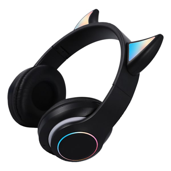 Taitettavat Bluetooth -kuulokkeet HiFi Hehkuva Effect Kevyt Mukavat Söpöt Langattomat Kuulokkeet Musta