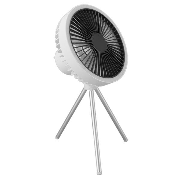 Tripod-ventilator 10000mAh 3 gear justerbar timingfunktion bærbar bordventilator med lys til udendørs camping hvid