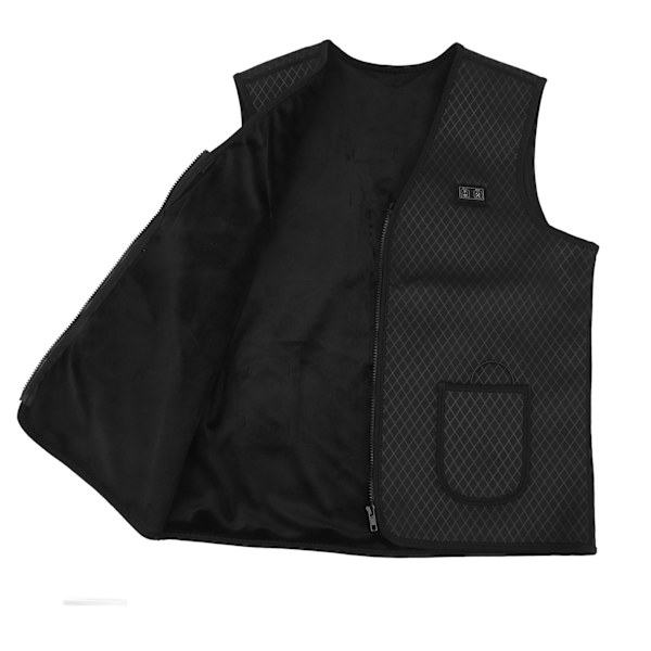 Lämmitetty liivi USB-portilla, musta, kaksoissäätö, 7 lämmitysaluetta, älykäs lämmitysliivi ulkoiluun, moottoripyöräilyyn, retkeilyyn, 4XL