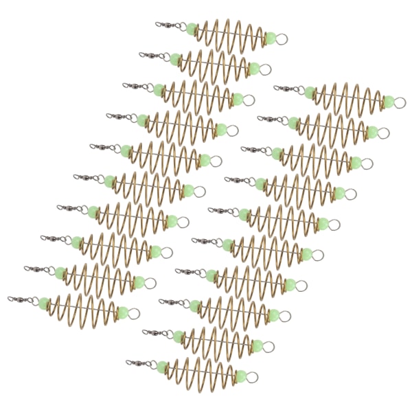 Olivenform Fjærfiskeutstyr Agn Kobberlegering Coil Inline Feeder lokker Bur