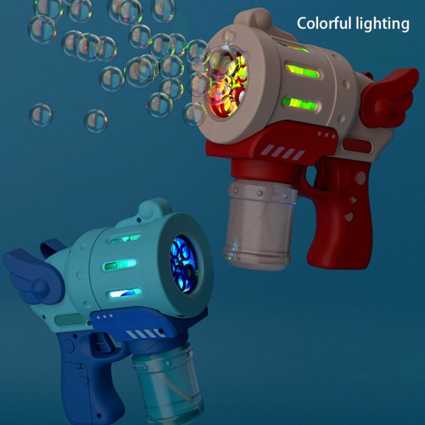 Morsom bobleblåser Elektrisk automatisk boblemaskin med fargerike lyse utendørs leker for barn
