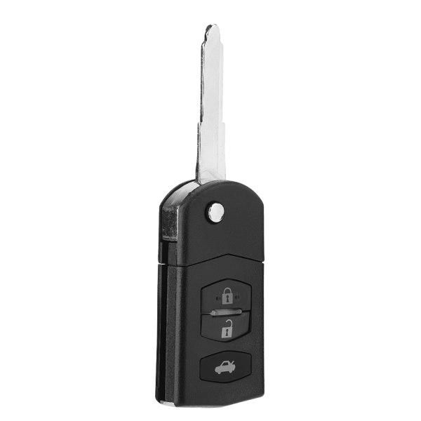 3-knapps bilfjernkontroll sammenleggbar vippenøkkelveske Bladdeksel skall passer til MAZDA 2 3 5 6 RX8 MX5