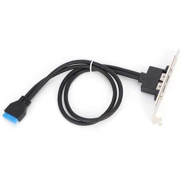 Kaksinkertainen USB-suojakaapeli Emolevy 19-nastainen kaksoisporttiin A-naaras jatkojohto takapaneeli Bracket Musta
