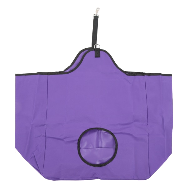 Hay Bag 600D Oxford Cloth Stor kapasitet sammenleggbar hestematerhalmpose med krok for utendørs lilla