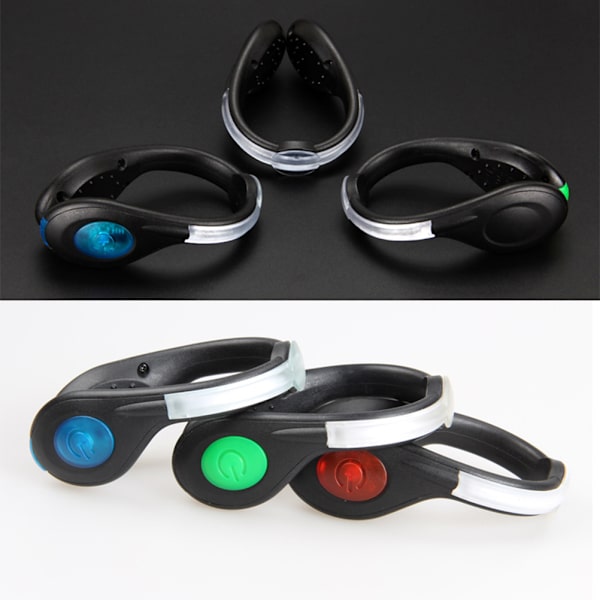 2stk LED Sko Clip Lights USB Opladning Sikkerhed Clip Lights til løb Jogging Gå Cykling