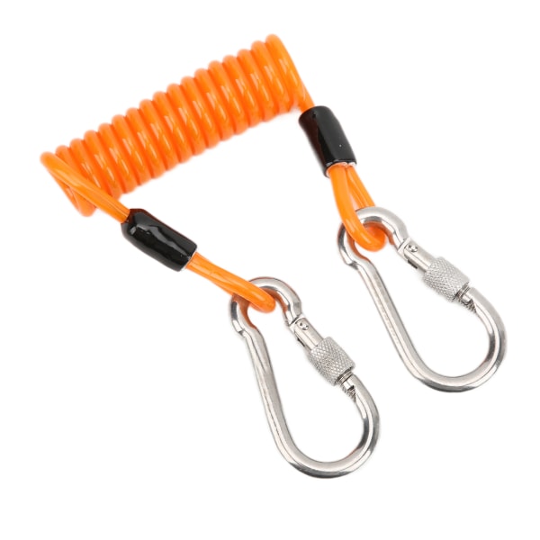 KEEP Diving Spring Rope Quick Release Dykning Anti Lost Rope med rustfrit stål spænder Orange