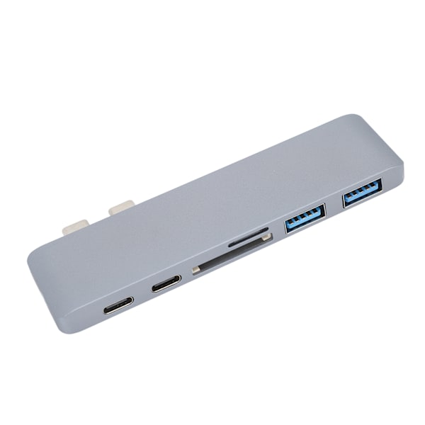 Dockningsstation 10Gbps 5Gbps USB3.0-gränssnitt Minneskortläsare Lättviktig Portabel Typ C Hub för MacBook Grå