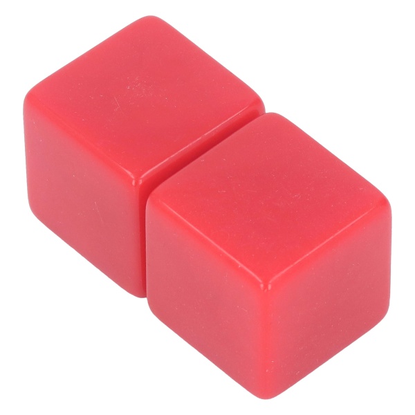 6st Blank set rätvinklig plast hexaedriska kuber Klassrumsbrädspel DIY Math Counting Undervisningsfest Gunst Kul Röd