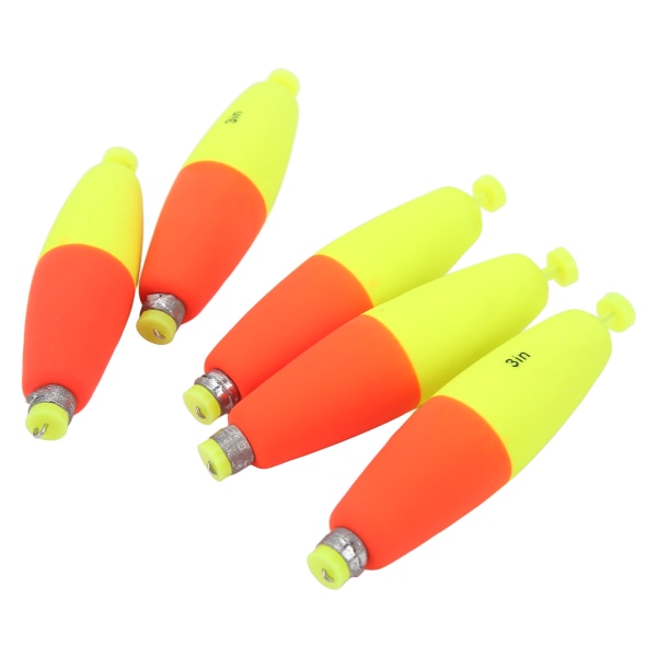 5st EVA Foam Fiskeflottor Fiske Bobbers Slim Portable Drift Floats för sötvattensaltvatten 3in