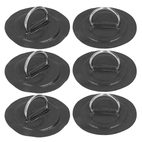 6 stk oppustelig bådkajak DRing Pad Patch Marine Fast spænde med elastisk bungee ledning (sort)