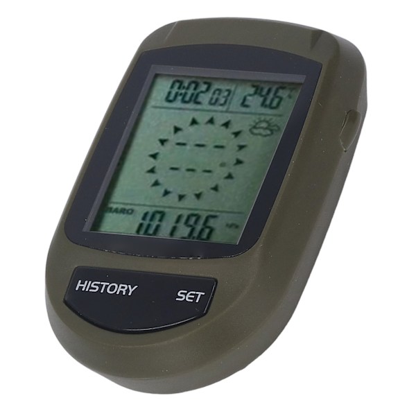 8 i 1 LCD Digital Display Altimeter Multifunktionell Höjd Temperatur Klocka Väder Monitor