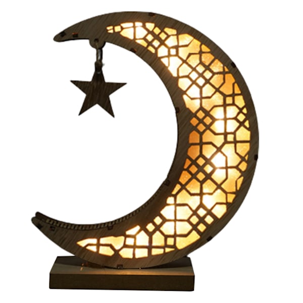 Ramadan LED dekorativa lampor i trä hantverk nattlampa för muslimsk Ramadan gåva islamisk väggbordsdekoration