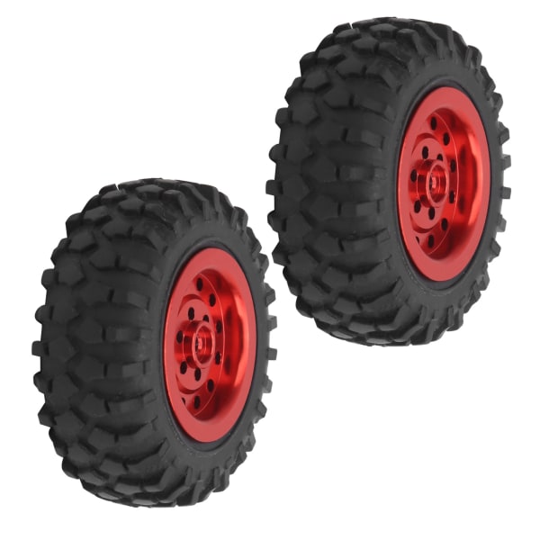 55 mm/2,2 tum RC lastbilsdäck med skruv Aluminiumlegering Gummi Antisladd för WPL D12 1/10(Röd R)