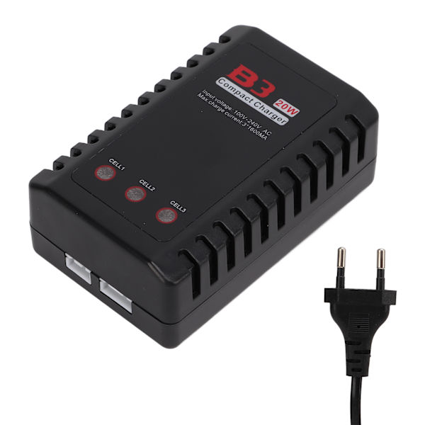 HotRC B3 Balance Lader Effektiv Varmeafledning Auto Sluk HotRC B3 Lipo Batteri Lader EU Stik 100‑240V