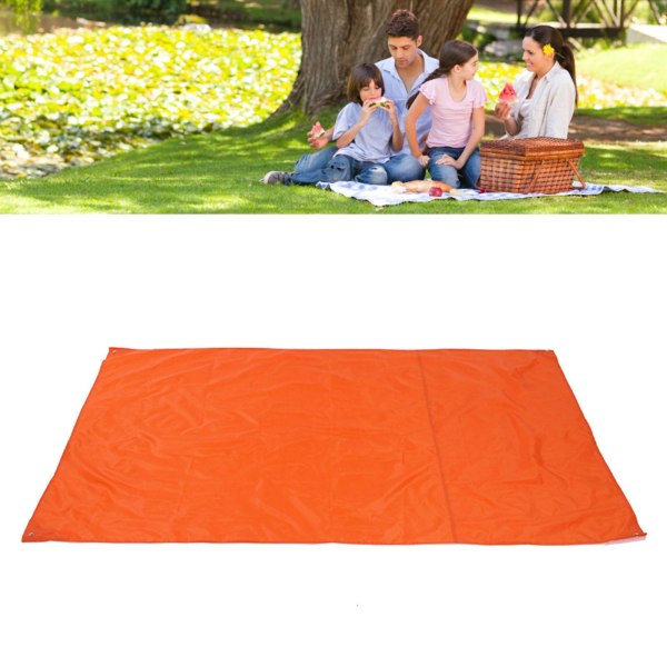 Utendørs vanntett matte Oxford klut piknikteppe Varme og kjølig isolasjon Gulvmatte for Camping Orange