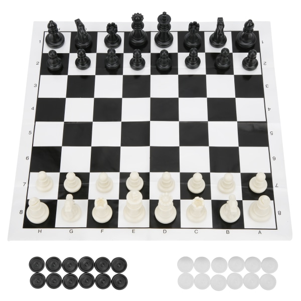 2 in 1 -matkalautapelisetti Set shakki- ja set lapsille ja aikuisille