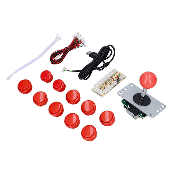 QM070901 Arkadspels Joystick Kit Noll Fördröjning Arkadspel DIY Kit Delar med Encoderkort 10 Knappar Joystick för MAMERed