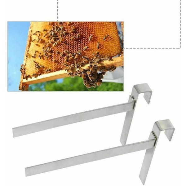 Bee Hive rammestøtte abborholder - birøktverktøy i rustfritt stål (2 stk)