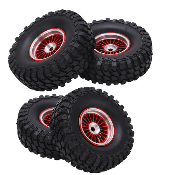 4 kpl RC-ajoneuvon pyörät renkaat sarja 55mm alumiiniseos etu- ja takapyörät AXIAL SCX24 1/24 RC-autolle CrawlerRed
