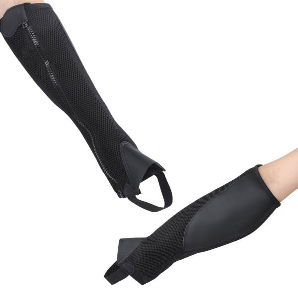 2st Halvchaps Svart Flexibelt Mesh Ridchaps för Barn Häst Ridning Skydd CS