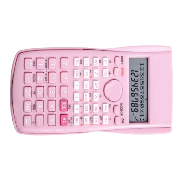 Vetenskaplig kalkylator 12 siffror 240 funktioner Multifunktion stor display funktion miniräknare med glidande hårt cover Sakura Pink