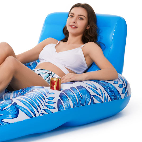Uppblåsbar flytande stol flytande båt lounge pool lounge stol bärbar multifunktionell simring vatten uppblåsbar flytande rad