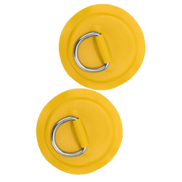 D Ring Pad Patch PVC Uppblåsbar båt Flotte Jolle Kanot Surfbräda Kajak Bindningsbeslag Gul