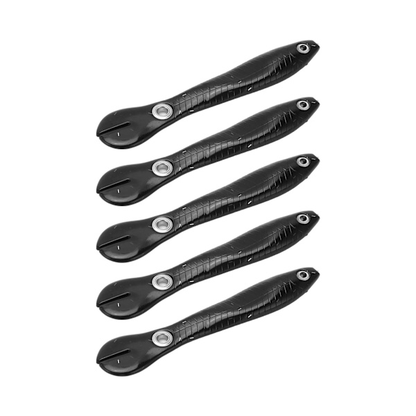 5kpl/ set 10cm 6g Pehmeä Viehe 3D-silmillä Enlarged Tail Coil Keinotekoinen Soft Loach -kalastusuheMusta