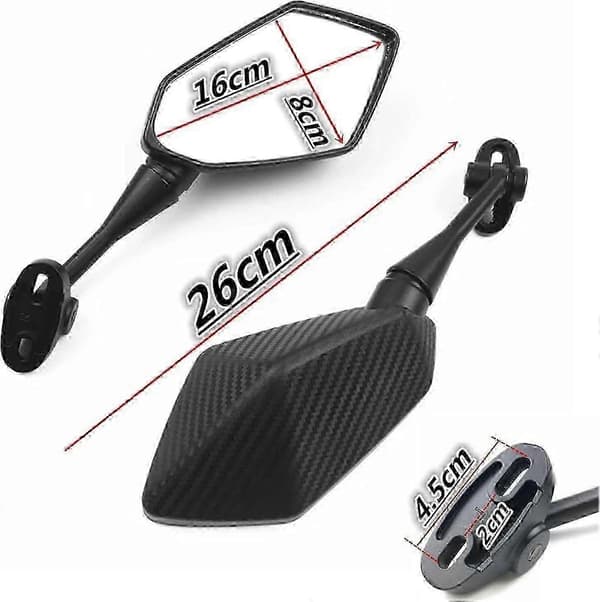 Sidespejl til Yamaha R1 R15 - Sort justerbar Black