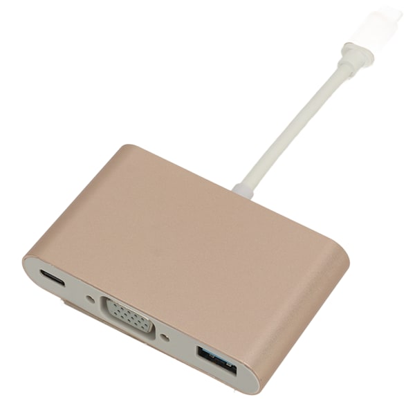 USB 3.1 Type C - VGA-sovitin Hub PD 3 in 1 -telakointiasema alumiinia Type C - VGA-sovitin ruusukulta