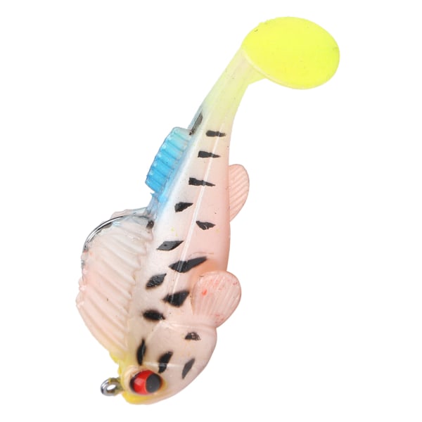 Deep Running Paddle Tail Jumping Mjukt bete 75 mm/13 g Antihängande botten Mjuk Fake Bait Pink Black Spot