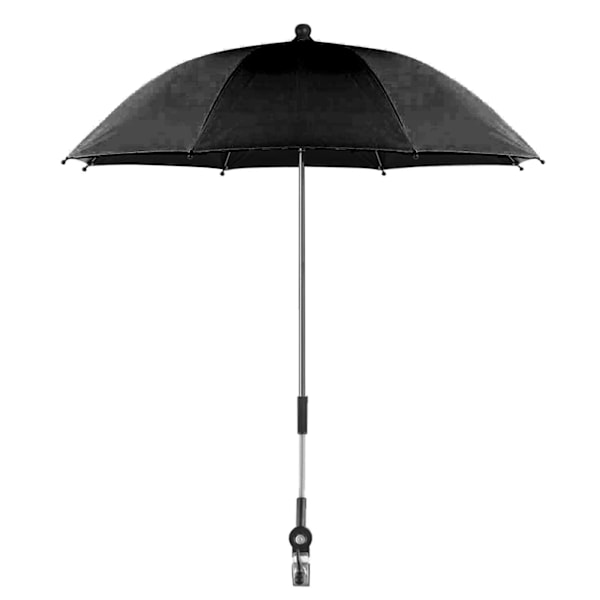 Barnvagnsparasoll UV-skydd Fri rotation Avtagbar Universal Vagnparasoll Svart