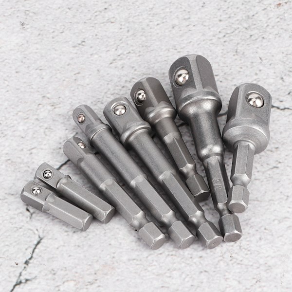 8 stk. Sokkeladapter Sæt Driver Hex Skaft Impact Bor Bits Forlængelsesstang 1/4 tommer 3/8 tommer 1/2 tommer