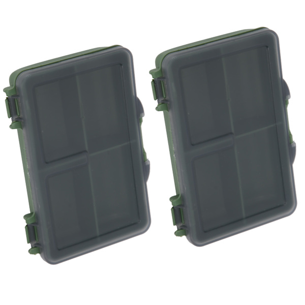 2 stk Fiskekrok Agn Gadget Box Mini PP Oppbevaringsboks Veske for fiskeutstyr tilbehør4 rom