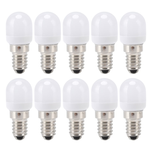 10 stk. E14 pære i rustfrit stål 1,5W 220V LED pære til lysekrone loft skab væg bordlamper hvidt lys