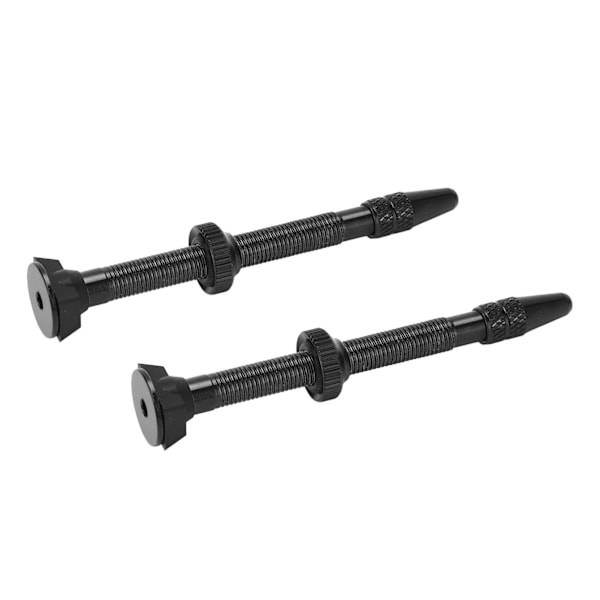 2st 60mm Tubeless Presta Ventilstam Lättviktslegering Ventilstam för Mountainbike Landsvägscykel Svart