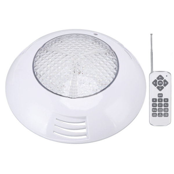 LED-poollampor AC12V RGB-fjärrkontroll IP68 Vattentät Hög transmittans Hållbar ABS PC Akvarium Poollampa 12W