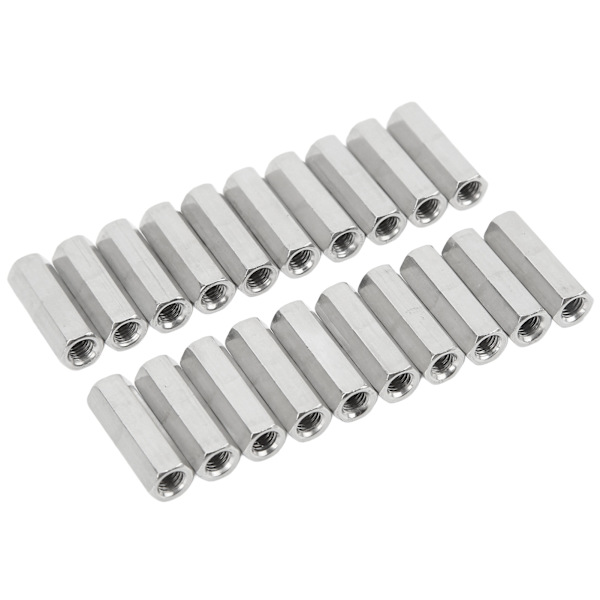 20 st Hex Kopplingsmutter M5x0.8 L25mm Rost Korrosionsbeständig Rostfreier Stahl Gewindestangenverbinder