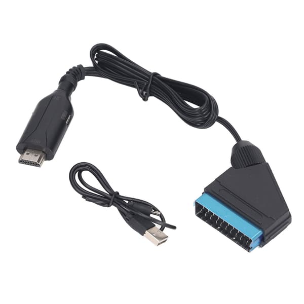 SCART til HD Multimedia Interface Konverter 720P 1080P SCART HD Multimedia Interface Konverter til VCR VHS DVD Sort