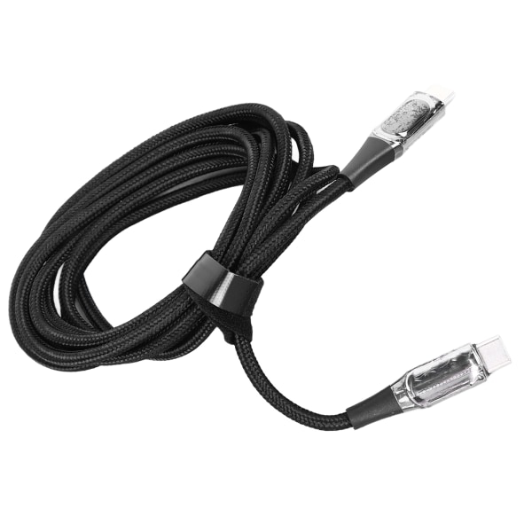 100W USB C til USB C-kabel Hurtigladekabel USB C-laderkabel med digital skjerm for telefoner Nettbrett Bærbare datamaskiner 2M svart