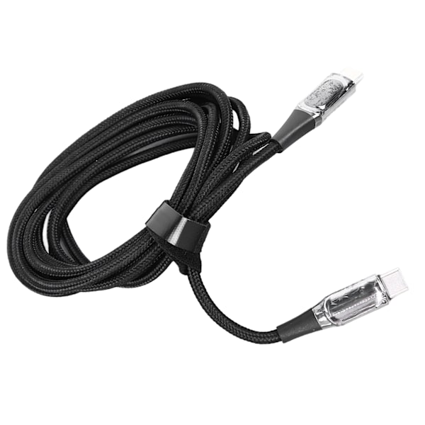 100W USB C till USB C-kabel Snabbladdningskabel USB C-laddarkabel med digital display för telefoner Surfplattor Bärbara datorer 2M Svart