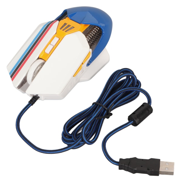 Kablet mus Ergonomisk RGB bakgrunnsbelyst Justerbar DPI 7 programmerbare taster Gaming Mus for Gaming Office Study White