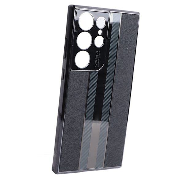 Case för Samsung Galaxy Silikonläder Stötsäkert helkroppsskydd Smal cover för resor Daglig användning Svart för S23 Ultra