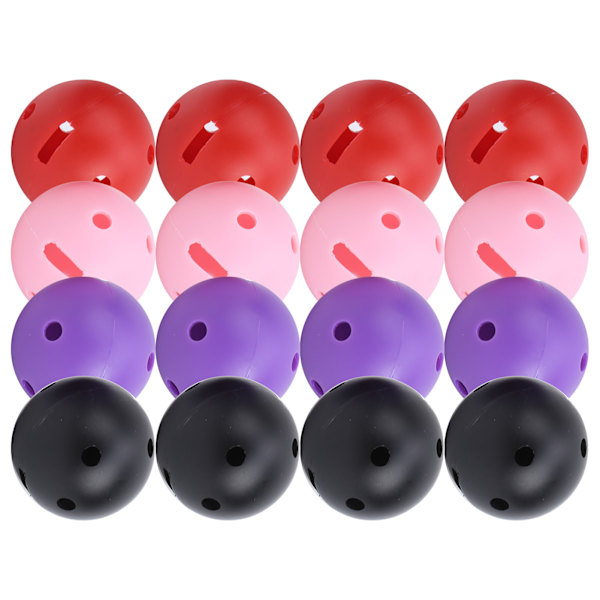 16 stk/pose plastik golf firkantet hul boldforsyning 4 stk Pink 4 stk Rød 4 stk Lilla 4 stk Sort