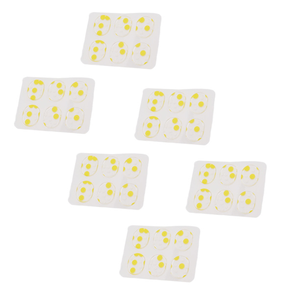 36 st Trumdämpare Gels Silikon Gel Pads Mjuka Trumdämpare för Trummor Cymbaler Tonkontroll Gula Vita Prickar