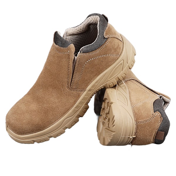 1 par stålhätta slip-on sko med solid sula mocka halkfri punkteringssäker ventilerande stålhätta arbetssko för män arbetare 43