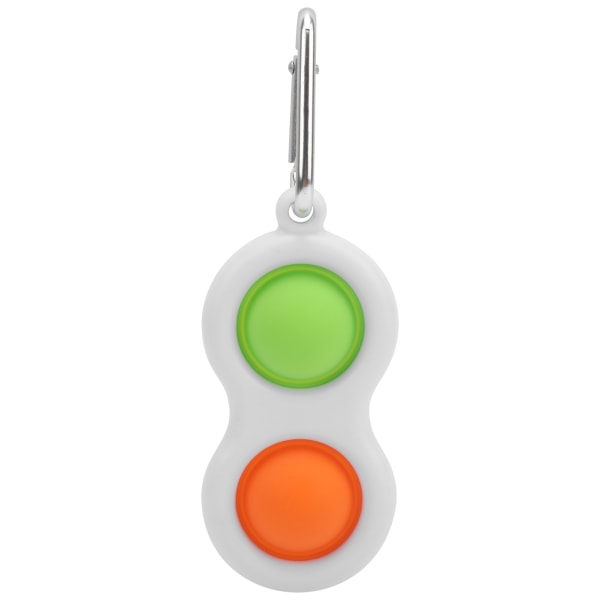 Push Bubble Sensory Keychain Legetøj Bærbart Stress Relief Silikone Håndlegetøj til studerende (Grøn Orange)