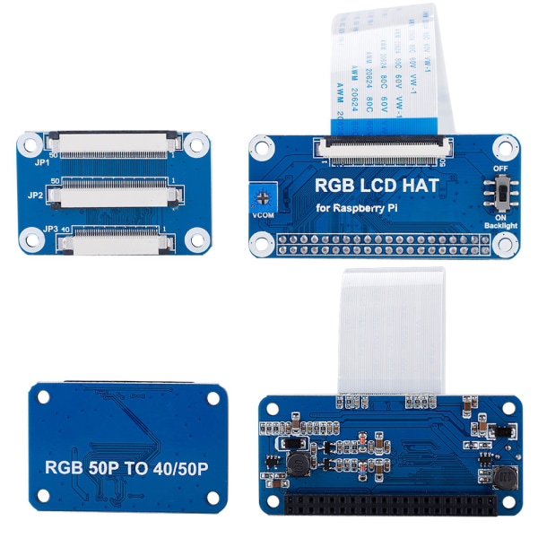 RGB LCD Driver Board Kit DPI Driver 50Pin til 40Pin Adapter Board til Raspberry Pi